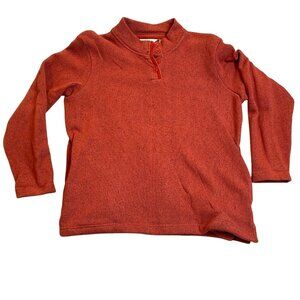 Orvis Womans Henley Sweater Large Red Heathered Long-Sleeve Pullover Cozy Lounge
